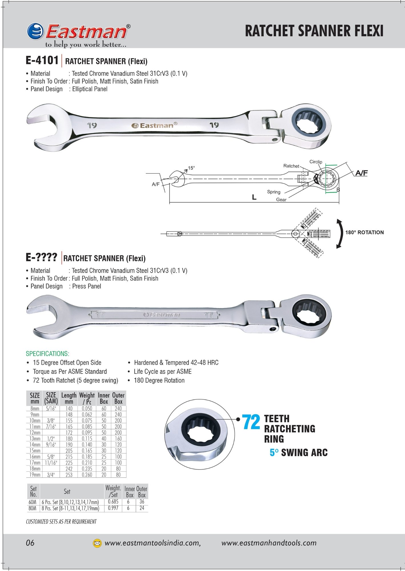 Ratchet Spanner (Flexi) E-4101 - Image 2